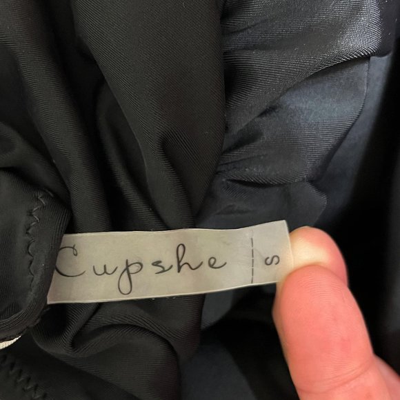 Cupshe Small Black Halter Chest Cutout Backless Bathing Suit - Picture 5 of 7